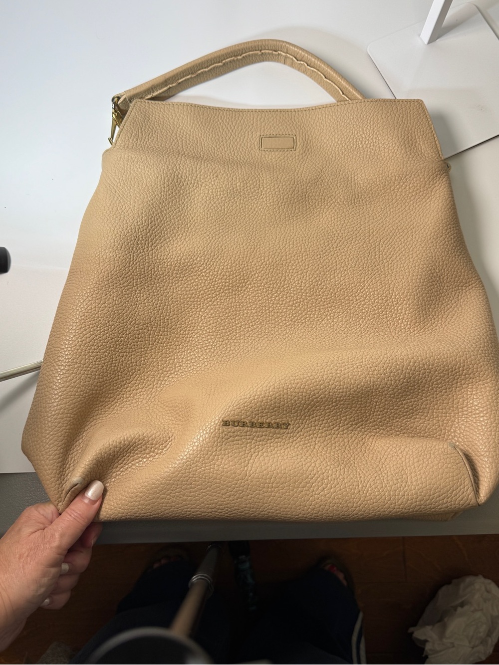 1 - Burberry Medium Cale Blush/Neutral Leather Hobo Bag - Picture 15 of 16